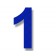 Retroreflective 2 inch Number "1" - Blue