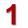 Retroreflective 2 Inch Number One ("1") - Red