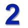Retroreflective 2 Inch Number Two ("2") - Blue