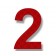 Retroreflective 2 Inch Number Two ("2") - Red