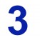 Retroreflective 2 Inch Number Three ("3") - Blue