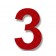 Retroreflective 2 Inch Number Three ("3") - Red