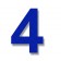 Retroreflective 2 Inch Number Four ("4") - Blue