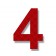 Retroreflective 2 Inch Number Four ("4") - Red