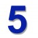 Retroreflective 2 Inch Number Five ("5") - Blue