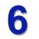 Retroreflective 2 Inch Number six ("6") - Blue