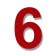 Retroreflective 2 Inch Number six ("6") - Red