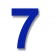 Retroreflective 2 Inch Number Seven ("7") - Blue