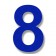 Retroreflective 2 Inch Number Eight ("8") - Blue