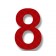 Retroreflective 2 Inch Number Eight ("8") - Red