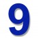 Retroreflective 2 Inch Number Nine ("9") - Blue