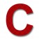 Retroreflective 2 inch Letter "C" - Red - Package of 10