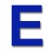 Retroreflective 2 inch Letter "E" - Blue - Package of 10