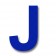 Retroreflective 2 inch Letter "J" - Blue - Package of 10