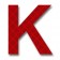 Retroreflective 2 inch Letter "K" - Red - Package of 10