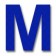 Retroreflective 2 inch Letter "M" - Blue - Package of 10
