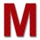 Retroreflective 2 inch Letter "M" - Red - Package of 10