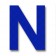 Retroreflective 2 inch Letter "N" - Blue - Package of 10