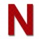 Retroreflective 2 inch Letter "N" - Red - Package of 10