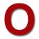Retroreflective 2 Inch Symbol Zero ("0"), or "O" - Red