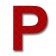 Retroreflective 2 inch Letter "P" - Red - Package of 10