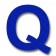 Retroreflective 2 inch Letter "Q" - Blue - Package of 10