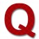 Retroreflective 2 inch Letter "Q" - Red - Package of 10