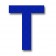 Retroreflective 2 inch Letter "T" - Blue - Package of 10