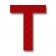 Retroreflective 2 inch Letter "T" - Red - Package of 10