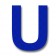 Retroreflective 2 inch Letter "U" - Blue - Package of 10