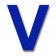 Retroreflective 2 inch Letter "V" - Blue - Package of 10