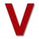 Retroreflective 2 inch Letter "V" - Red - Package of 10