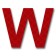 Retroreflective 2 inch Letter "W" - Red - Package of 10