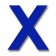 Retroreflective 2 inch Letter "X" - Blue - Package of 10