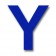 Retroreflective 2 inch Letter "Y" - Blue - Package of 10